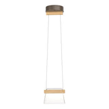 COWBELL LED MINI PENDANT BY HUBBARDTON FORGE, FINISH: BRONZE, ACCENT: WOOD MAPLE, CLEAR GLASS,  | CASA DI LUCE LIGHTING