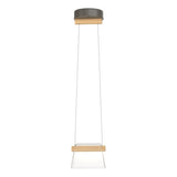 COWBELL LED MINI PENDANT BY HUBBARDTON FORGE, FINISH: DARK SMOKE, ACCENT: WOOD MAPLE, CLEAR GLASS,  | CASA DI LUCE LIGHTING