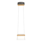 COWBELL LED MINI PENDANT BY HUBBARDTON FORGE, FINISH: NATURAL IRON, ACCENT: WOOD MAPLE, CLEAR GLASS,  | CASA DI LUCE LIGHTING
