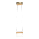 COWBELL LED MINI PENDANT BY HUBBARDTON FORGE, FINISH: SOFT GOLD, ACCENT: WOOD MAPLE, CLEAR GLASS,  | CASA DI LUCE LIGHTING