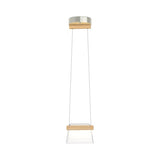 COWBELL LED MINI PENDANT BY HUBBARDTON FORGE, FINISH: STERLING, ACCENT: WOOD MAPLE, CLEAR GLASS,  | CASA DI LUCE LIGHTING