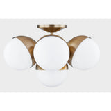 Cupertino Semi Flush by Troy Lighting in Patina Brass - lifestyle 1
