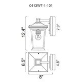 Leawood 1 Light Black Outdoor Wall Light