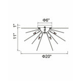 Savannah 6 Light 20in Flush Mount