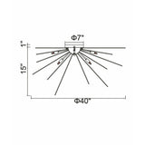 Savannah 8 Light 40in Flush Mount