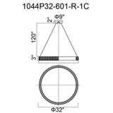 Madeline Integrated LED 32in Chandelier
