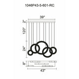 Celina Integrated LED 43in 5 Ring Chandelier