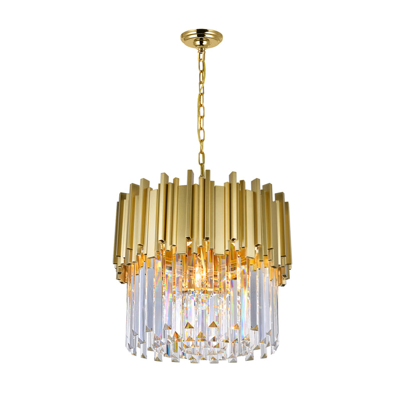 Deco Medallion Gold Down Chandelier 