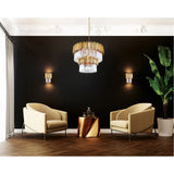 Deco Medallion Gold Down Chandelier 
