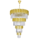 Deco Medallion Gold Down Chandelier 