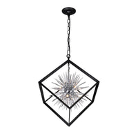Starburst Chrome & Black Chandelier