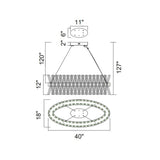 Glace Integrated LED 40in Oval Chandelier