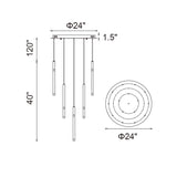 Flute Integrated LED 24in Chandelier