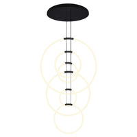 Hoops Integrated LED 35in 6 Ring Chandelier