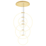 Hoops Integrated LED 35in 6 Ring Chandelier