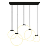 Hoops Integrated LED 44in 5 Ring Chandelier