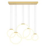 Hoops Integrated LED 44in 5 Ring Chandelier