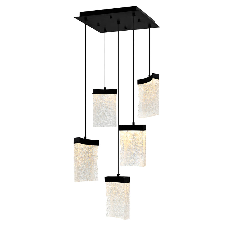 Lava Integrated LED 12in Mini Pendant with Handcrafted Glass
