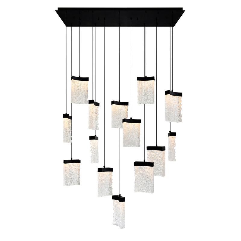 Lava Integrated LED 48in Chandelier with Handcrafted Glass