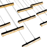Stagger Integrated LED 48in Chandelier with Handcrafted Glass