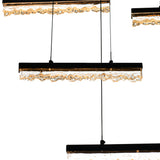 Stagger Integrated LED 48in Chandelier with Handcrafted Glass