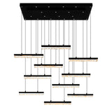 Stagger Integrated LED 48in Chandelier with Handcrafted Glass