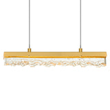 Stagger Integrated LED 48in Chandelier with Handcrafted Glass