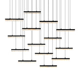 Stagger Integrated LED 60in Chandelier with Handcrafted Glass