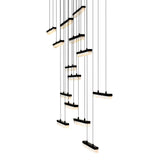 Stagger Integrated LED 60in Chandelier with Handcrafted Glass