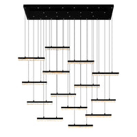 Stagger Integrated LED 60in Chandelier with Handcrafted Glass