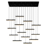 Stagger Integrated LED 60in Chandelier with Handcrafted Glass