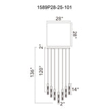 Greta Integrated LED 28in Chandelier with Handcrafted Glass