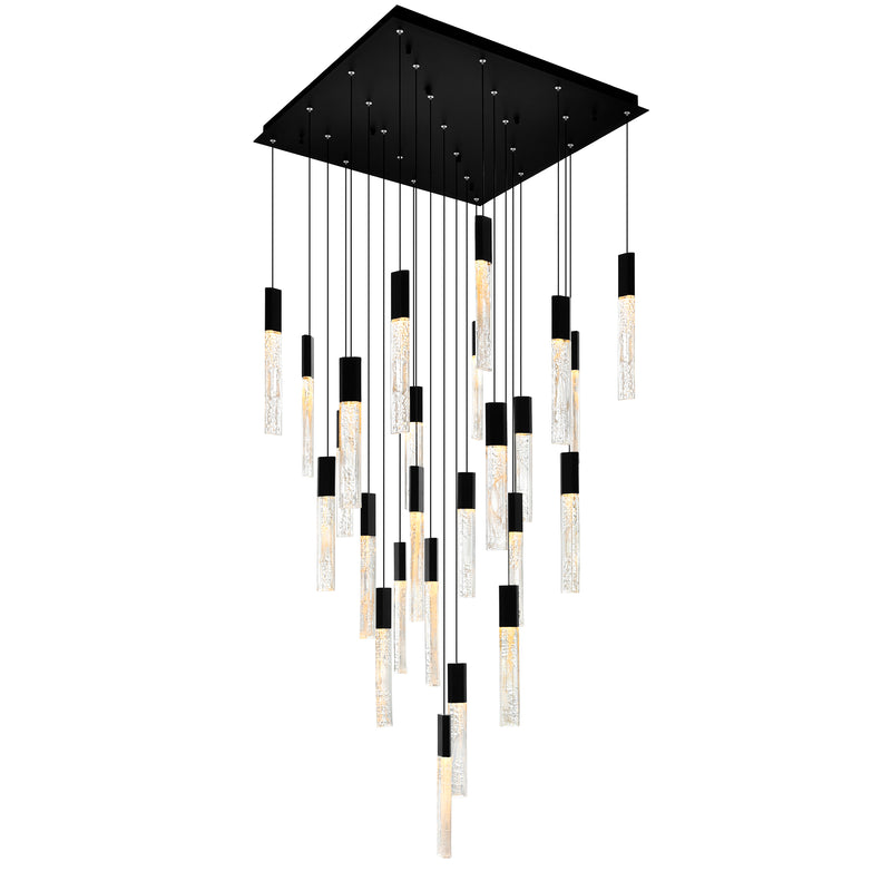 Greta Integrated LED 28in Chandelier with Handcrafted Glass