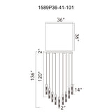 Greta Integrated LED 36in Chandelier with Handcrafted Glass