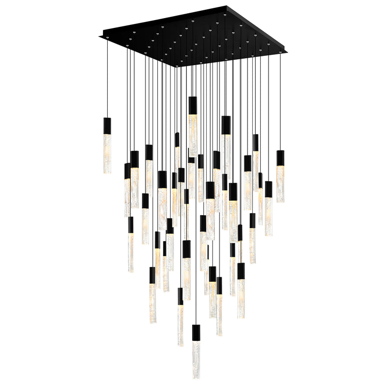 Greta Integrated LED 36in Chandelier with Handcrafted Glass
