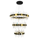 Aya 3-Tier Integrated LED Pearl Black Chandelier