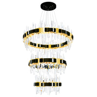 Aya 3-Tier Integrated LED Pearl Black Chandelier
