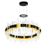 Aya Integrated LED Pearl Black Chandelier