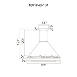 Himalayas Integrated LED 48in Chandelier with Handcrafted Glass