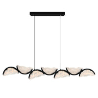 Moon Integrated LED 54in Chandelier with Handcrafted Glass