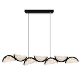 Moon Integrated LED 54in Chandelier with Handcrafted Glass