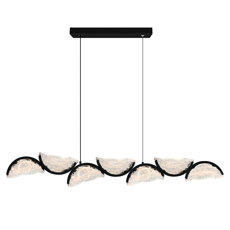 Moon Integrated LED 54in Chandelier with Handcrafted Glass