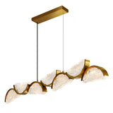 Moon Integrated LED 54in Chandelier with Handcrafted Glass