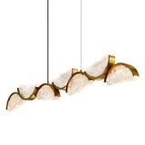 Moon Integrated LED 54in Chandelier with Handcrafted Glass