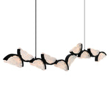 Moon Integrated LED 70in Chandelier with Handcrafted Glass