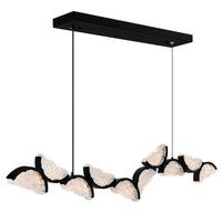 Moon Integrated LED 70in Chandelier with Handcrafted Glass