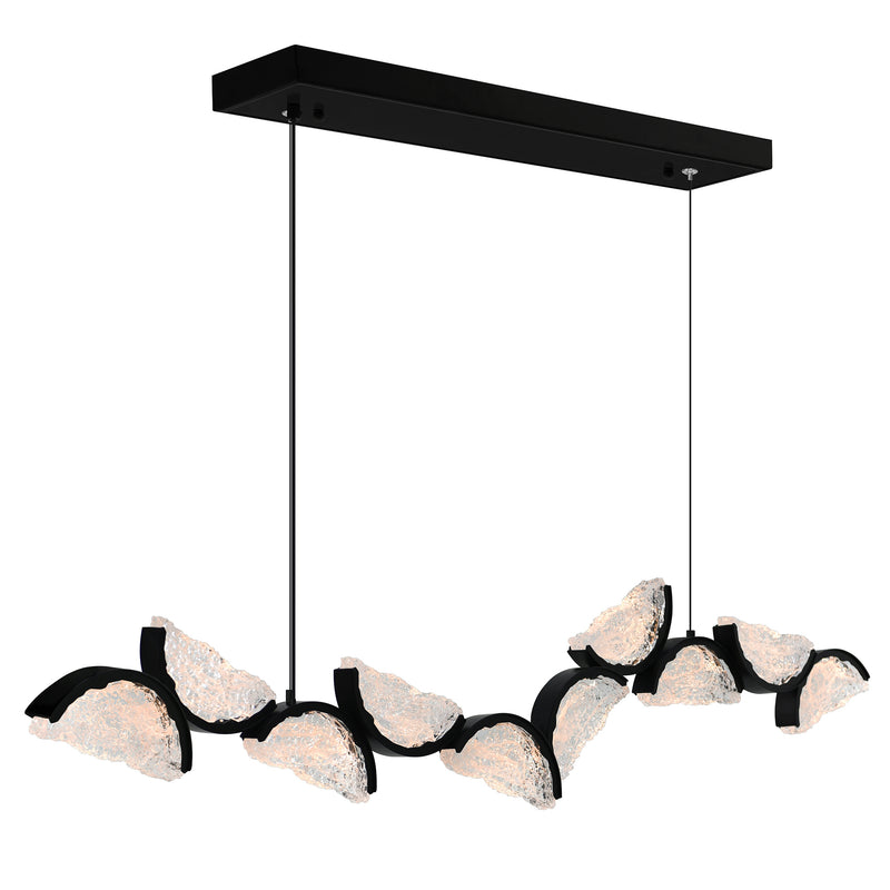 Moon Integrated LED 70in Chandelier with Handcrafted Glass