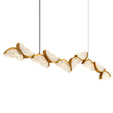 Moon Integrated LED 70in Chandelier with Handcrafted Glass