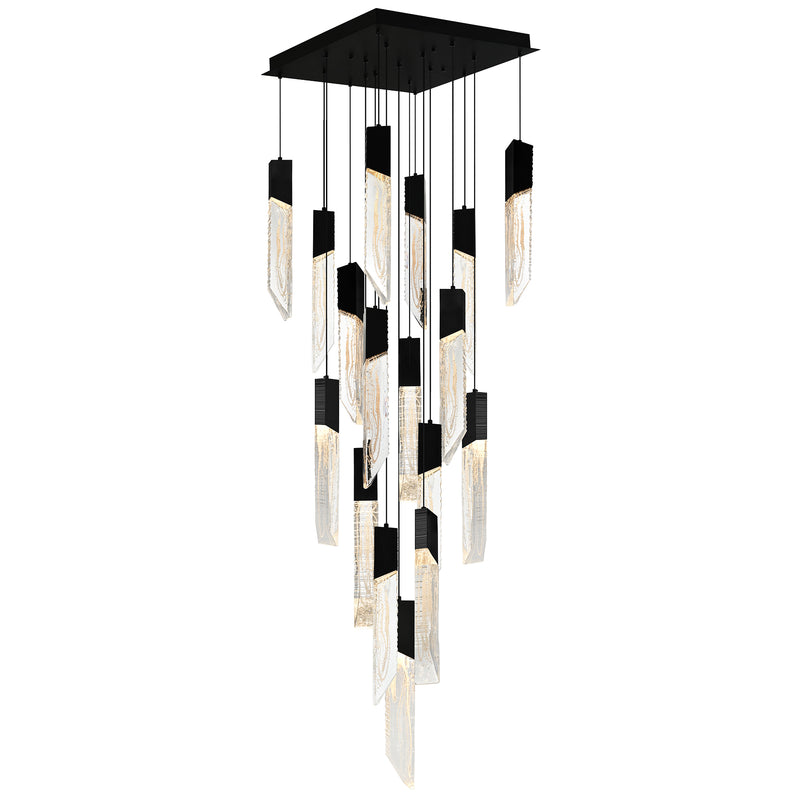 Petra Integrated LED 24in Chandelier with Handcrafted Glass