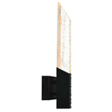 Petra Integrated LED Sand Black Indoor-Outdoor Wall Light with Handcrafted Glass